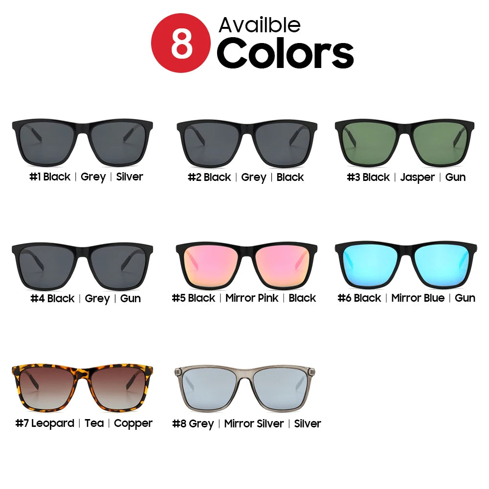 VIVIBEE Luxury Square Polarized Sunglasses Men Driving Blue Mirror Lens Classic Unisex Sun Glasses 2026 Trends Women Shades