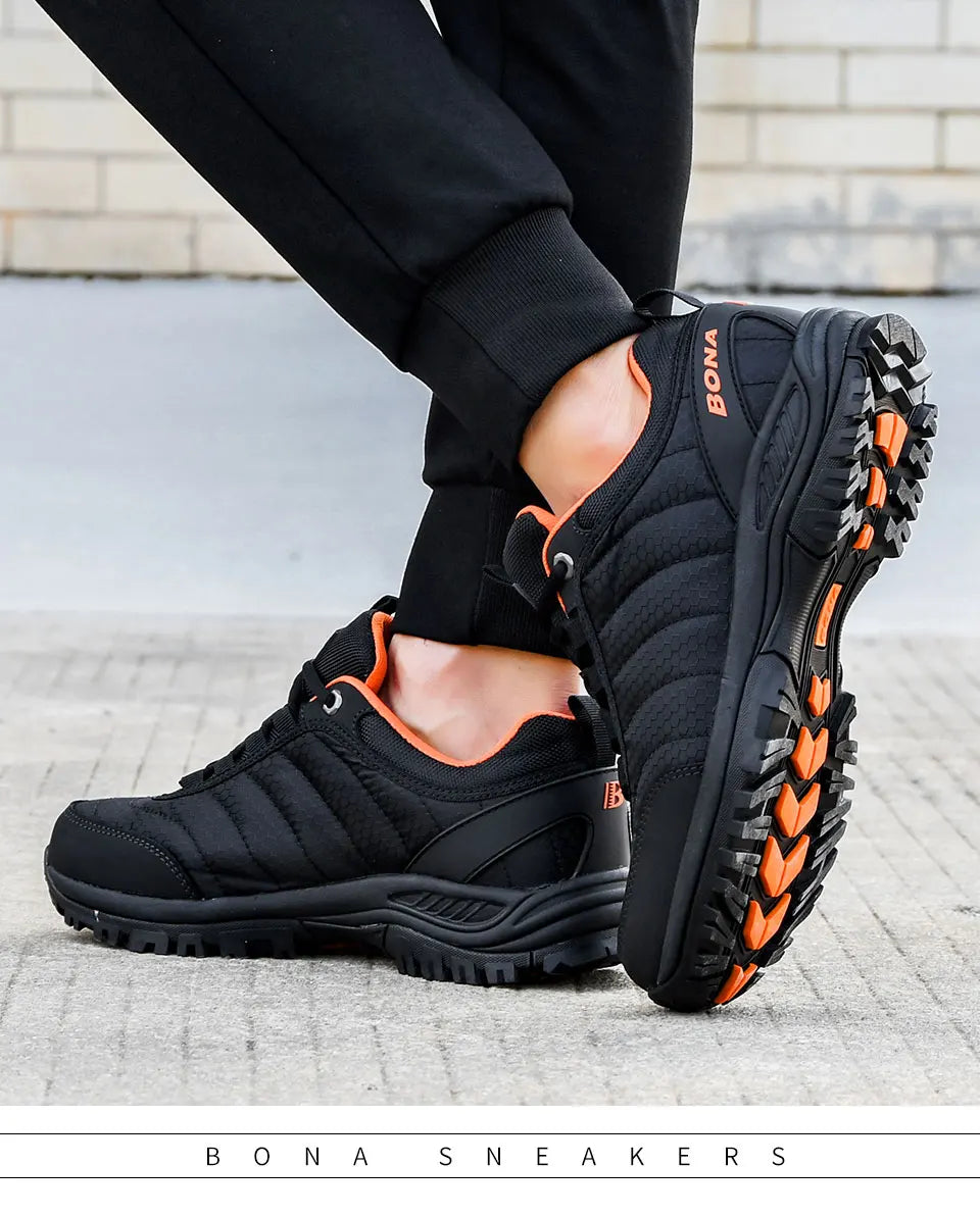 BONA New Arrival Hiking Shoes Men Mountain Climbing Outdoor Trainer Footwear Trekking Sport Sneakers Comfortable