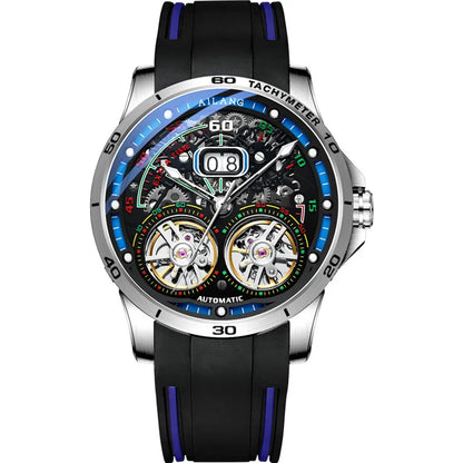 AILANG Super Cool Double Tourbillon Automatic Mechanical Watch Men Luxury Brand Luminous Waterproof Watches Men's Reloj Hombre