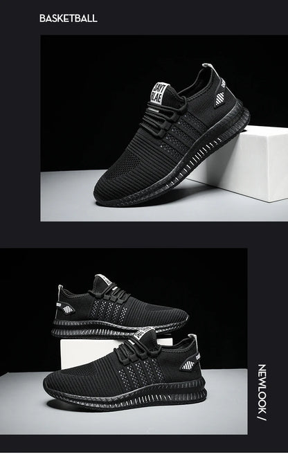 Baskets légères à la mode pour hommes, chaussures décontractées respirantes, chaussures de marche à lacets