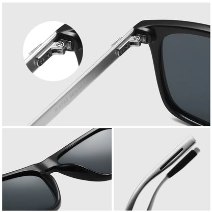 VIVIBEE Luxury Square Polarized Sunglasses Men Driving Blue Mirror Lens Classic Unisex Sun Glasses 2026 Trends Women Shades