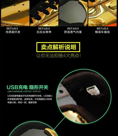 Men's Shoes Glowing Light LED Women Spring Fashion Casual Sport Lamp Party Golden Silver Boots Luminous Dancing Flats Sneakers