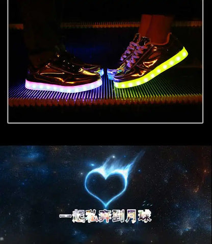 Men's Shoes Glowing Light LED Women Spring Fashion Casual Sport Lamp Party Golden Silver Boots Luminous Dancing Flats Sneakers