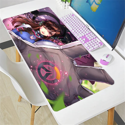 Overwatch Mauspad groß DIY Kawaii XXL PC-Computer-Schreibtischmatte Gamer-Büroteppich Tastatur-Tisch Gaming-Zubehör Mousepad