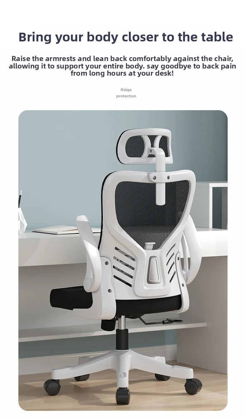 Sedia da ufficio ergonomica per computer, studio prolungato, mahjong, conferenze e dormitorio