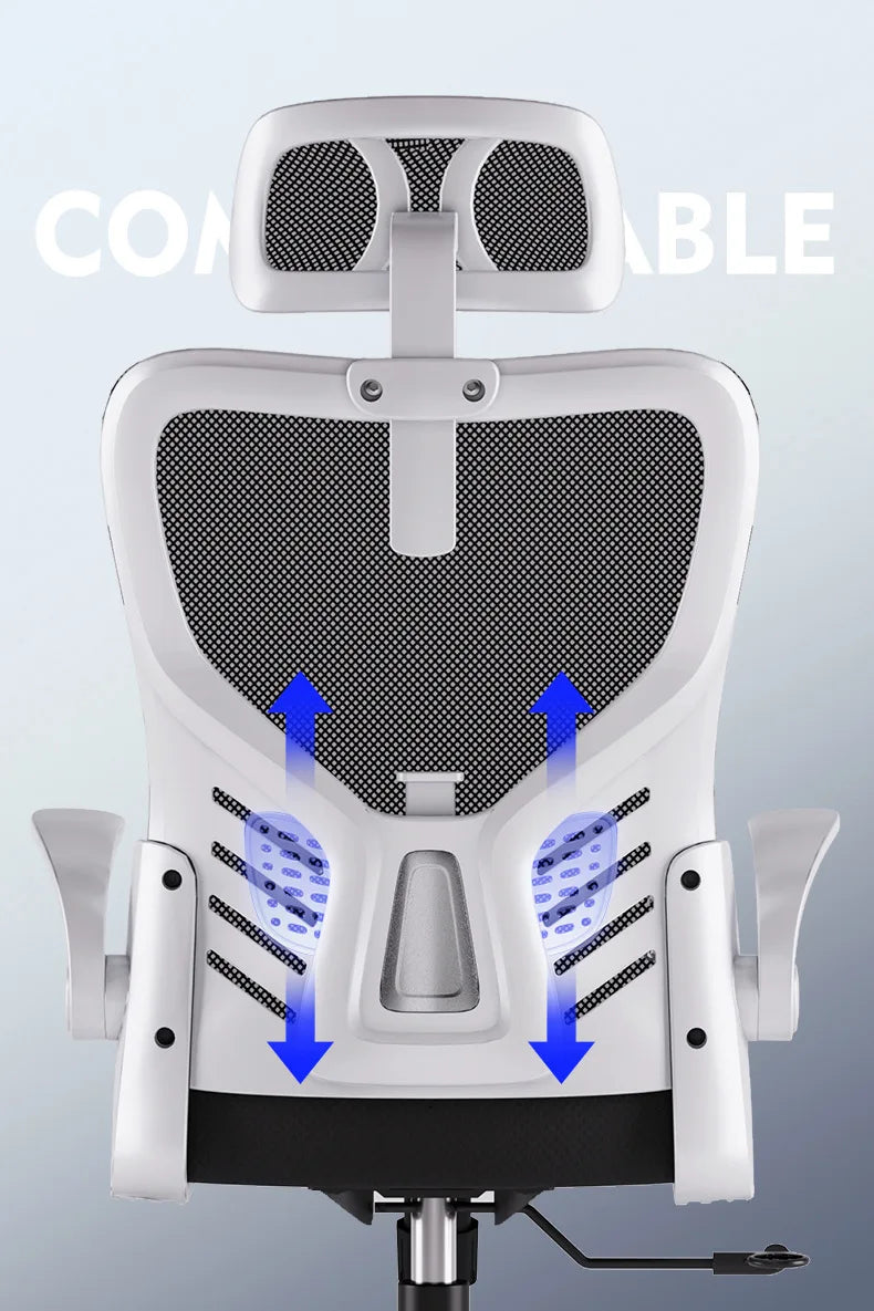 Sedia da ufficio ergonomica per computer, studio prolungato, mahjong, conferenze e dormitorio