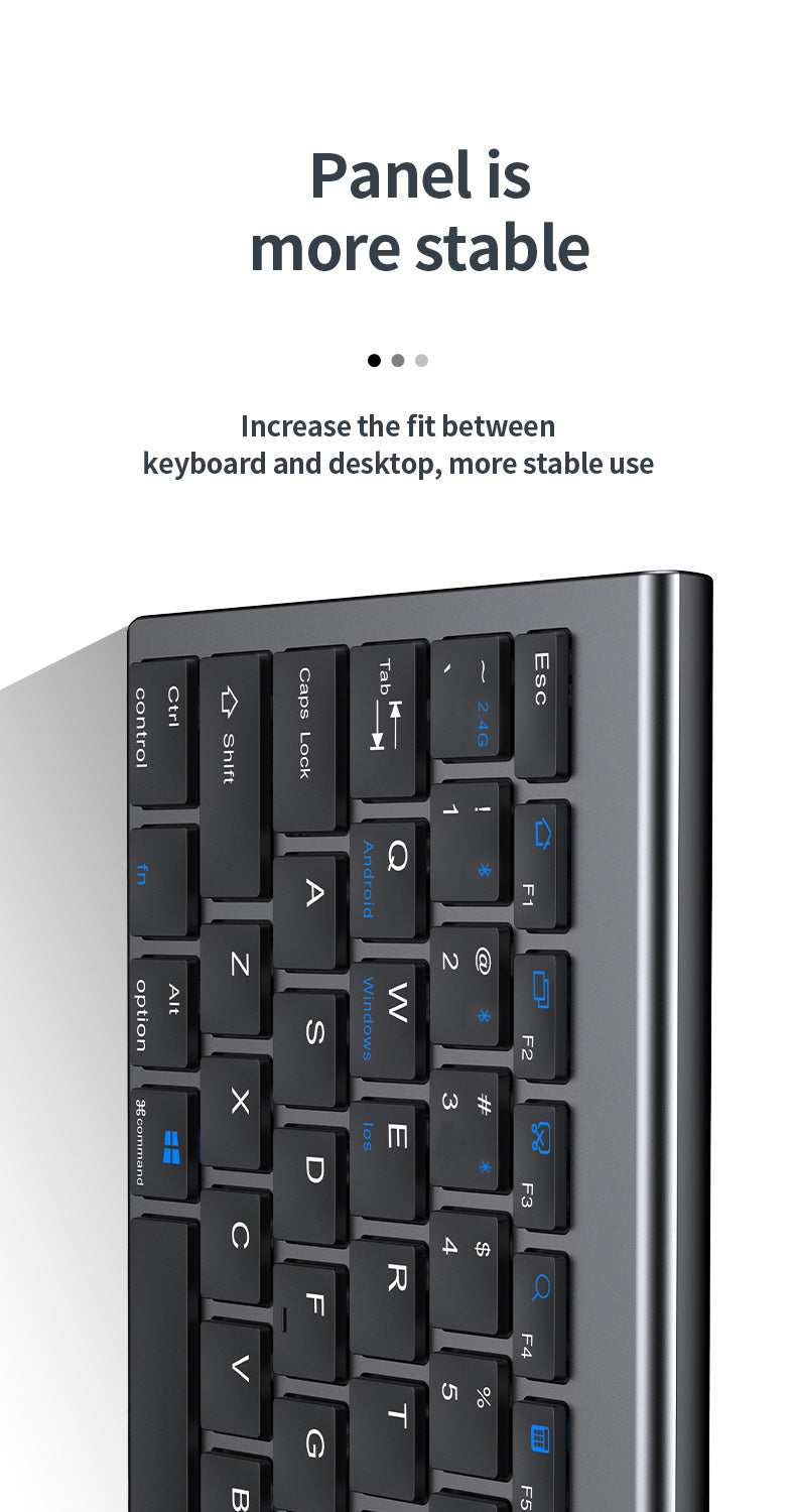 Tastiera wireless Bluetooth 5.0&3.0&2.4G FN+1/2/3 Dual-Mode 350mAh ultra sottile per laptop, PC, TV, iPad, Macbook e Android