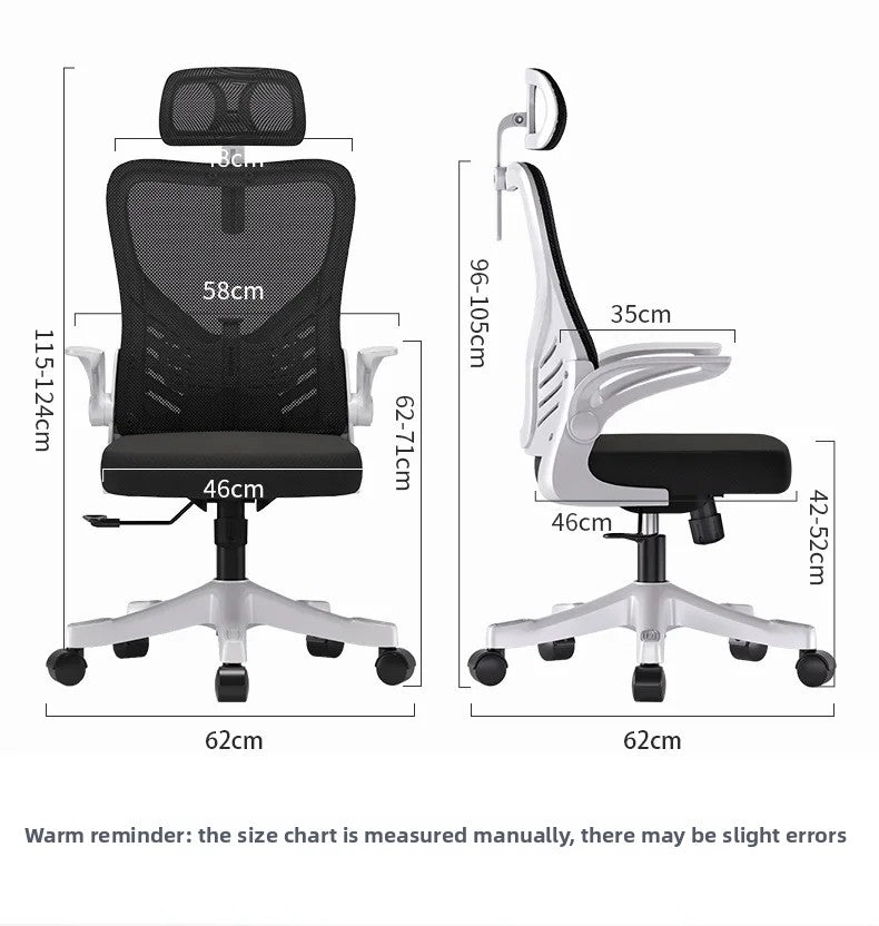Sedia da ufficio ergonomica per computer, studio prolungato, mahjong, conferenze e dormitorio