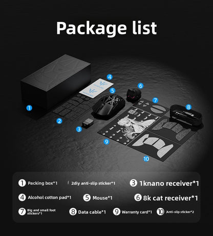 WLMOUSE Beast X Pro lätt trådlös e-sportgamingmus i magnesiumlegering 750IPS 8K PAW3950HS 30000DPI utan bakgrundsbelysning