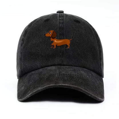 Cute Sausage Dog Pattern Printed Baseball Hat with Adjustable Snap Button Lightweight Valentine's Day Gift