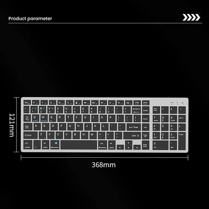 Dual-Mode Wireless Keyboard Bluetooth 5.0 & 2.4G Rechargeable Keyboard, 102 Keys Multi-Device Wireless Keyboard for MacBook, Laptop, Tablet & PC