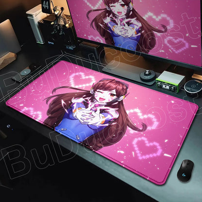 Tapete de rato gaming Overwatch Anime Girl grande XXL com impressão HD, base para teclado de computador, portátil e escritório, tapete de secretária em borracha macia 900x400 MM