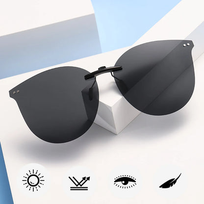 New Arrival Polarized Flip-up Clips Sunglasses for Myopia glasses, Retro Big Size Square Al-Mg glass Clip-on Sunglass Clip C3167