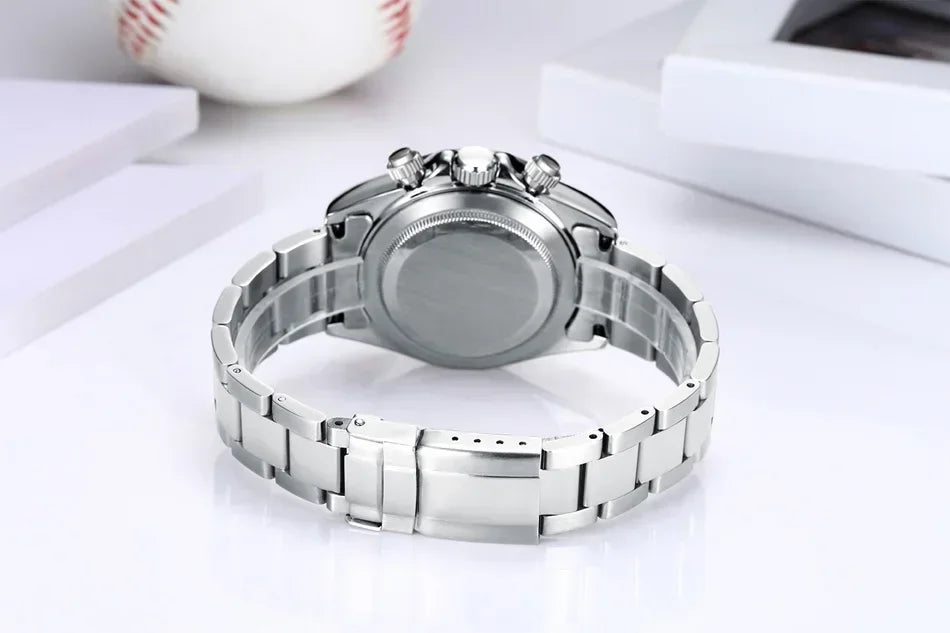 Automatic Watches for Men Mechanical Self Weind Gold Stainless Steel Glacier Ice Blue Chestnut Brown Bezel Reloj Hombre Baratos