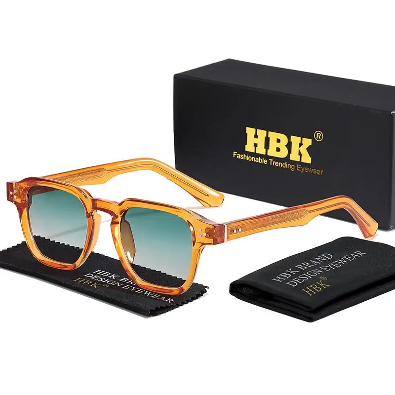 HBK New Fashion Sunglasses men Vintage Square Gradient Sun Glasses Outdoor Sports Party Vacation Travel Driving Eyeglasses