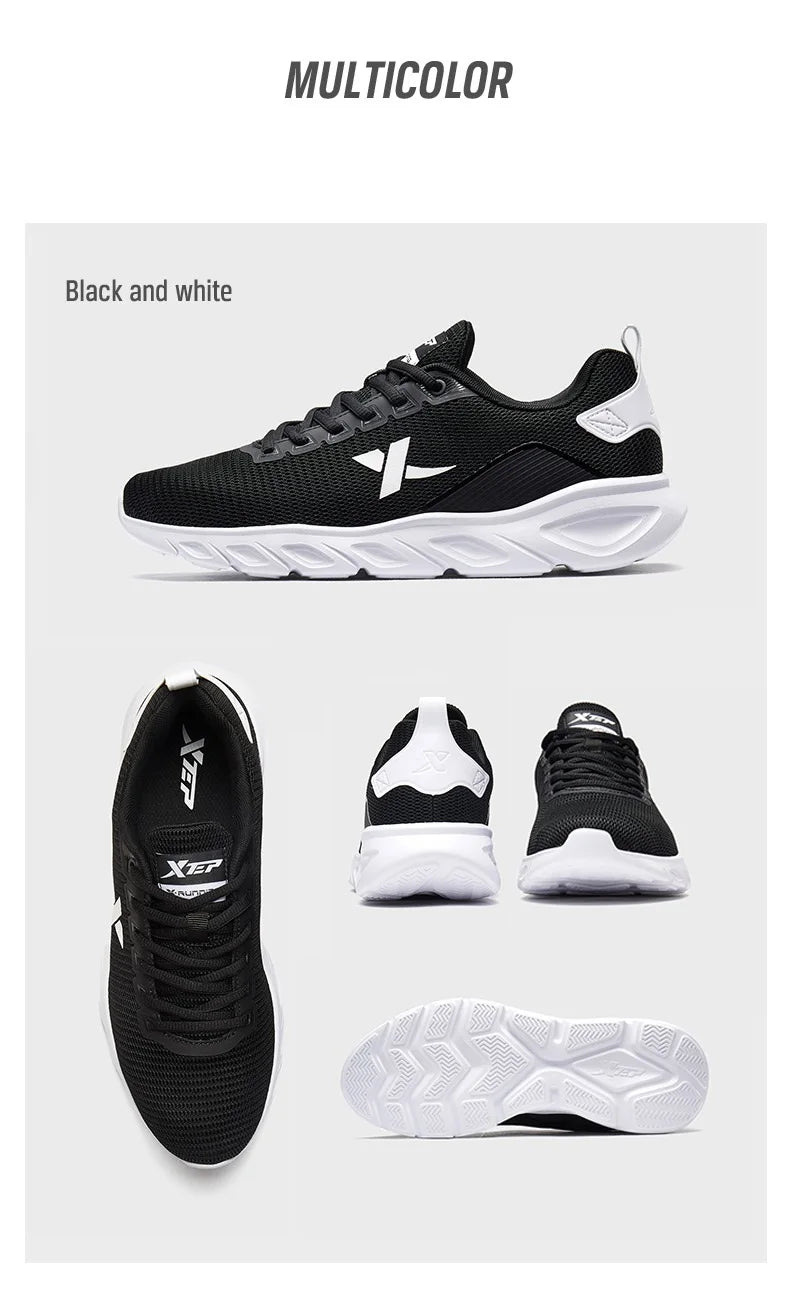 Zapatillas de running Xtep para hombre 2025 primavera, zapatillas deportivas absorbentes del sudor, resistentes al desgaste y estables, sneakers deportivos 880119115131