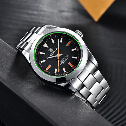 BENYAR – Neue Herrenuhr, Luxusmarke, mechanische Automatikuhr, wasserdicht bis 50 m, sportliches Modell mit leuchtenden Zeigern