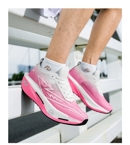 Running Shoes with Specialty Carbon Plate, Marathon Men’s Sports, Breathable, Lightweight, Comfortable Women’s Athletic Non-Slip Sneakers
