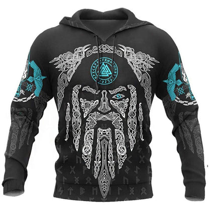 2024 Mens Hoodies Eagle Tattoo Pattern Vikings 3D Printed Fashion Casual Harajuku Hip Hop Autumn And Winter Oversized Sudaderas, Produit gaming premium Fraquane, équipement gamer