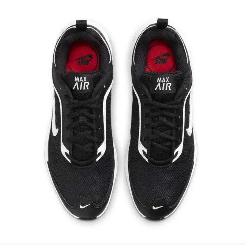 Nike Full-Length Air Cushion Shock-Absorbing Rebound Training Men's Running Shoes. New Air Max Ap Fabric and Leather Upper, Lightweight and Comfortable Fitness Sports Running Shoes. Classic Retro Black and White Versatile Cas