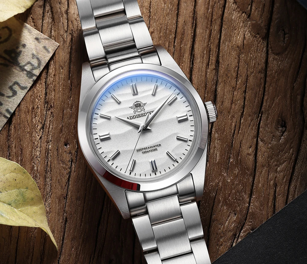 ADDIESDIVE HOT AD2030 36mm Men's Watch No Logo Sports Bubble Mirror Pot Cover Glass 10Bar Quartz Wristwatches