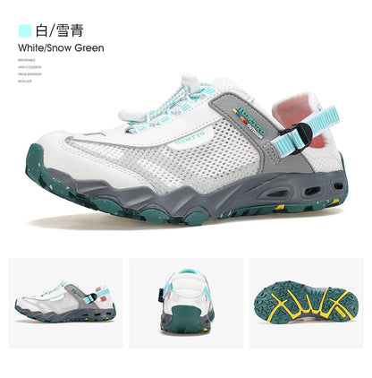 HUMTTO Zapatillas de río para hombre, calzado outdoor de trekking y vadeo, zapatos acuáticos de malla transpirable, secado rápido, tobillo para mujer, zapatillas acuáticas antideslizantes