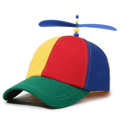 New Spring & Autumn Bamboo Dragonfly Propeller Fashion Color-Block Baseball Cap – Outdoor Sun Protection Hat