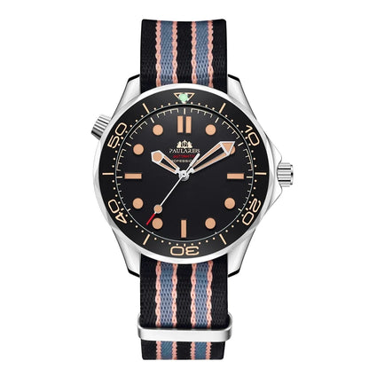 Automatic Mens Watch Mechanical Self Wind Movement Net Stainless Steel Nylon Strap Luxury Fashion Watches