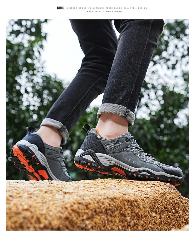 Marken-Wanderschuhe für Herren, atmungsaktive Mesh-Reiseschuhe, wasserdichte Outdoor-Schuhe für Jagd und Angeln, Berg-, Offroad-, Reit- und Sportschuhe