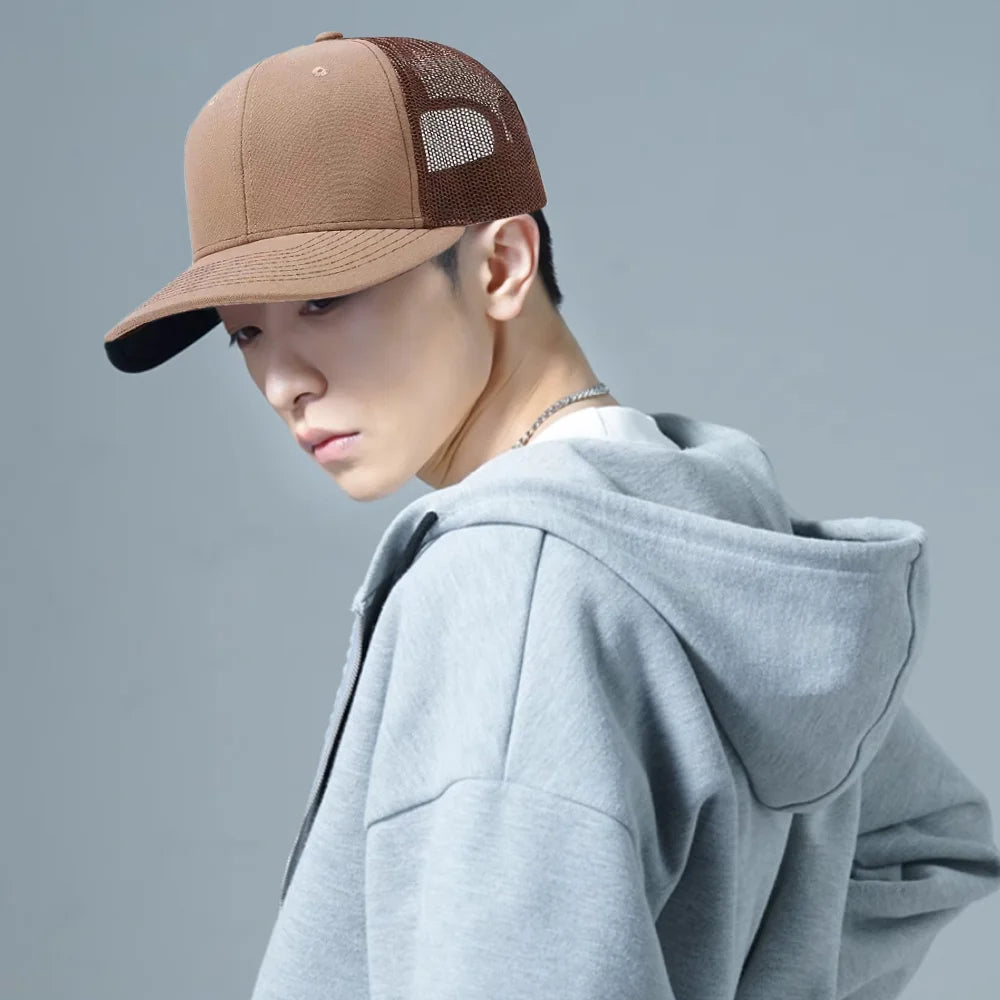 Casual Bull Head Print Summer Baseball Cap Breathable Hip Hop Sports Visor Mesh Adjustable Sun Hats Men Women