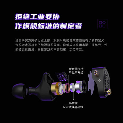 KZ Phantom HiFi Gaming Earphones – Professional Wired In-Ear Gaming Headphones with Custom Tuning Switch, DSP Sound Card, High-Fidelity Audio & Competitive Gaming Sound