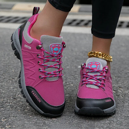 Zapatillas de senderismo para mujer, calzado deportivo outdoor antideslizante, cómodo para caminar, escalar y hacer jogging