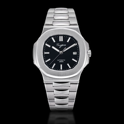 Sugess Herrenuhr, automatische mechanische Armbanduhr, Miyota 9015 Uhrwerk, MOP-Zifferblatt, Leuchtfunktion, wasserdicht bis 5bar, Luxus-Armband S466