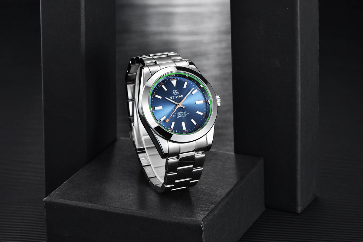 BENYAR – Neue Herrenuhr, Luxusmarke, mechanische Automatikuhr, wasserdicht bis 50 m, sportliches Modell mit leuchtenden Zeigern