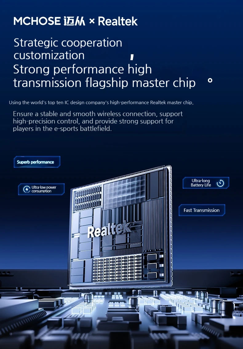 MCHOSE L7 Ultra+ mittelgroße/große Hand-Gaming-Maus E-Sports Paw3950 kabellos, drei Modi, leicht, Office-Dual-Drive-Computermaus