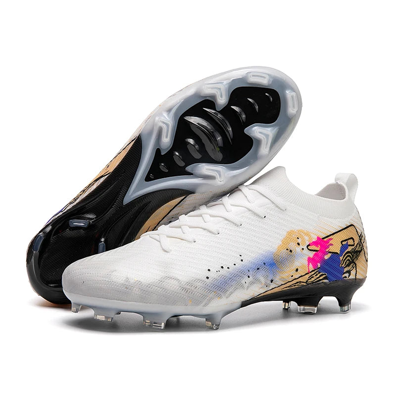 Nouvelles chaussures de football pour hommes, ultralégères, crampons longs FG, chaussures d'entraînement, chaussures de football antidérapantes pour l'extérieur, livraison directe