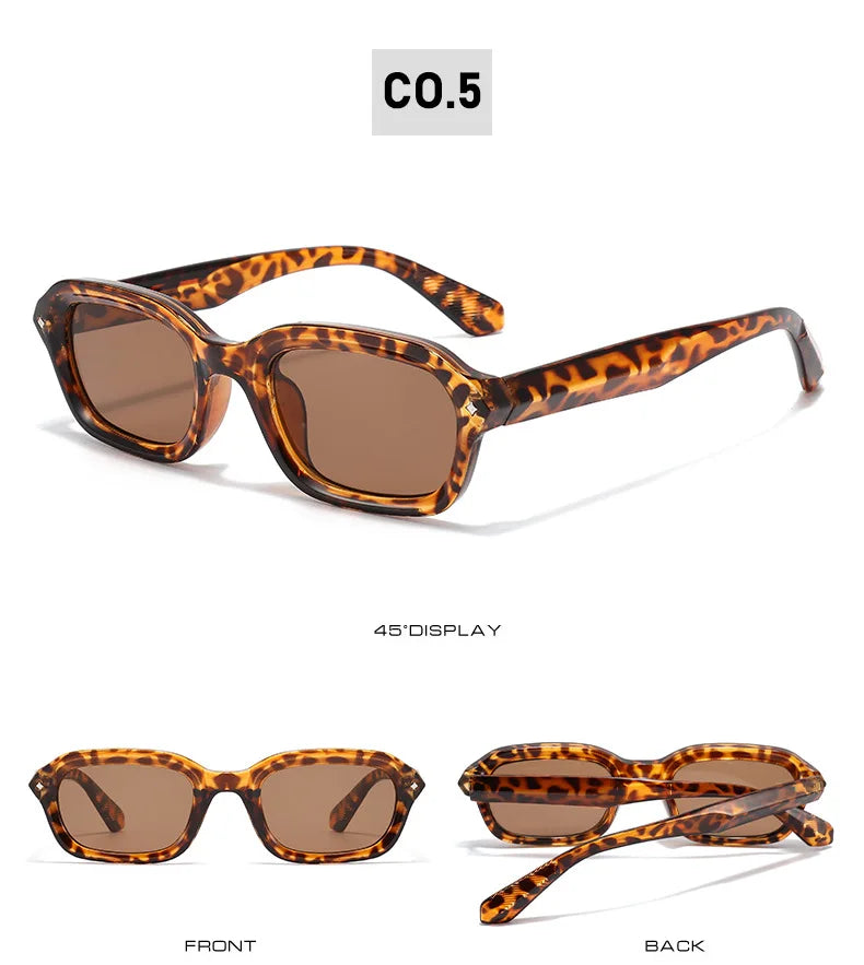 BOYSEEN Beach Sunglasses Man Summer Orange Sun Glasses UV400  Narrow frame square punk sunglasses show