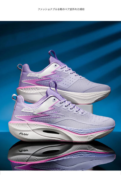 Scarpe sportive da running Marathon da uomo, con piastra in carbonio, cuscino d’aria, traspiranti e leggere, sneakers atletiche da donna comode e antiscivolo