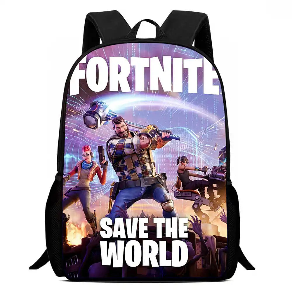 Children's Student Fortnite Cartoon Boys and Girls Large Capacity Backpack