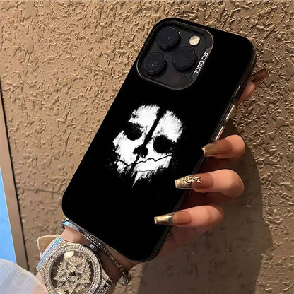 Ghost C- Call Of Duty COD Phone Case For iPhone 17,16,15,14,13,12,X,8,Pro,Max,Plus,E,SE4,Air,Mini IMD Matte Black