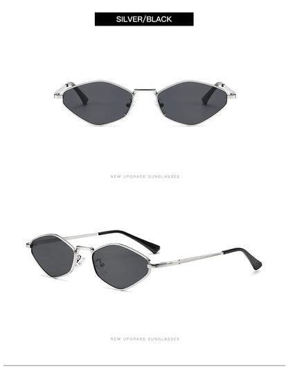 Fashion Female Small Frame Polygon Sunglasses Women Brand Designer Metal Frame Eyeglasses UV400 Protection Shades Oculos