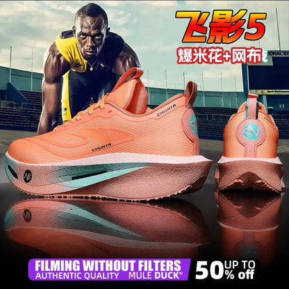Carbon Plate Sports Running Shoes Marathon Men Breathable Lightweight Women's Comfortable Athletic Non-Slip Chunta Sneakers