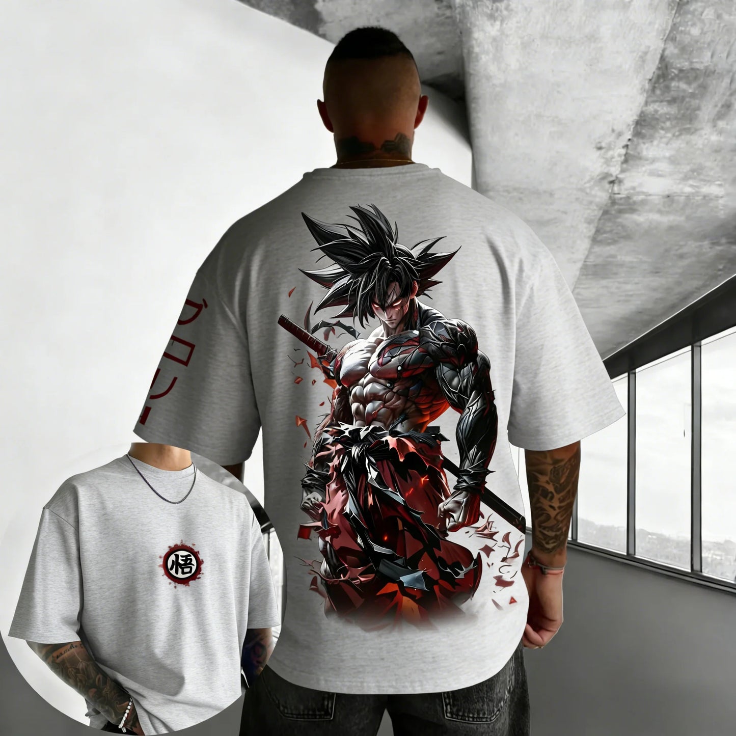 Dragon Ball Anime Oversized Cotton T-shirt 2026 Summer New Goku Printed Unisex Street Hip Hop Loose Casual Short Sleeve Top