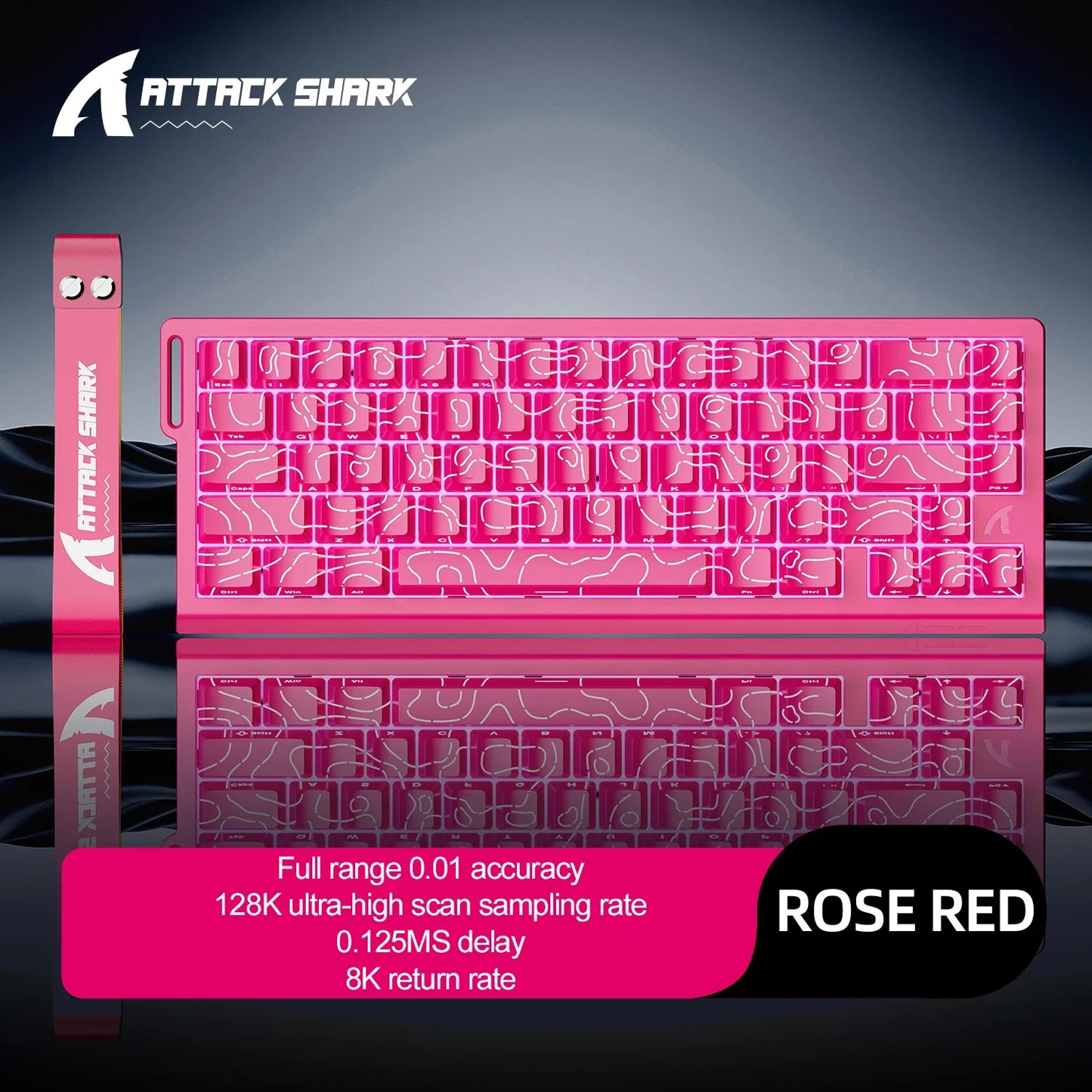 X68HE ATTACK SHARK Magnetic Gaming Keyboard Mechanical Wired for Pro Gaming 0.01mm Rapid Trigger 8000Hz SOCD/Rs 0.125ms 128K Rate