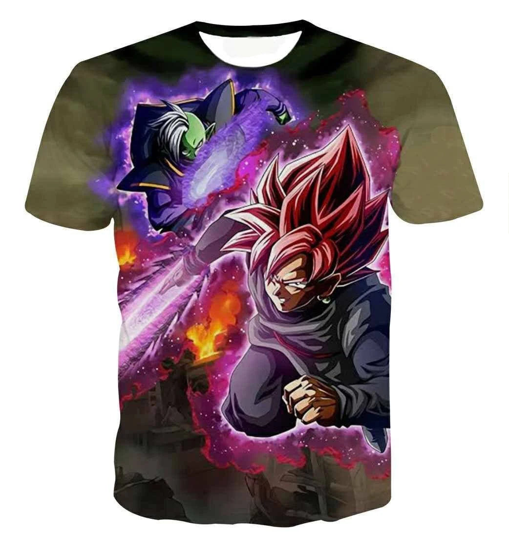 Japanese Anime Dragon Ball Z 3d Printed Goku Black Zamasu Super Saiyan Rose Dope Vibe T-Shirt Kids Adults Cosplay Tops Clothing