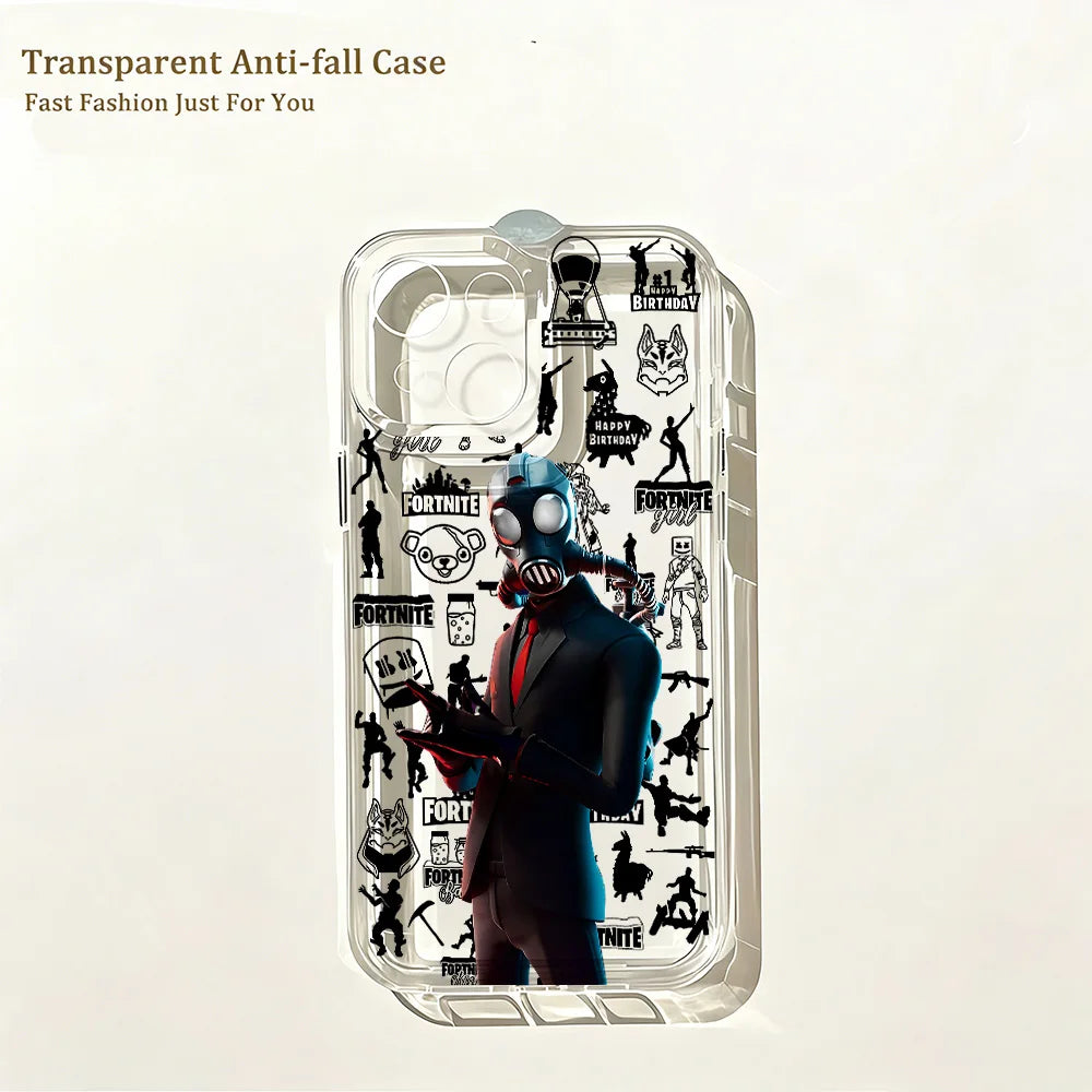 Hot Game Fortnite Phone Case for iPhone 17e 17 16 16e 15 14 13 12 11 Mini Pro Max X XR XS Max 7 8 Air Plus Clear Back Cover