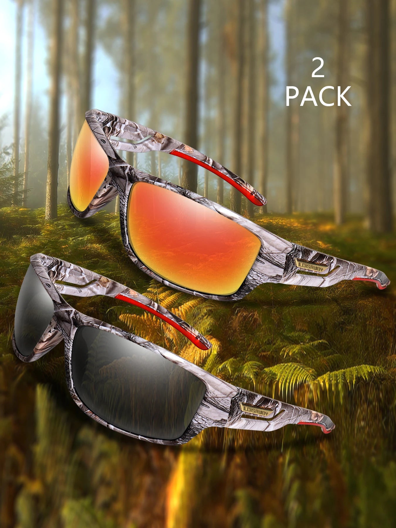 LOISRUBY Camouflage Polarized Cycling Driving Sunglasses Outdoor Tacakle Protection Sports Fishing Running Goggles