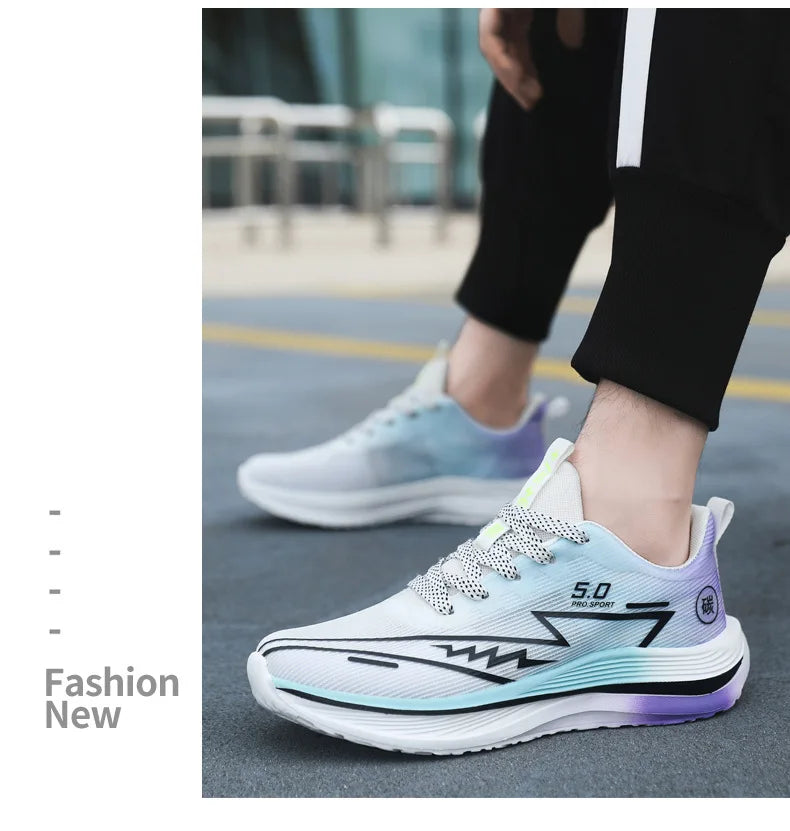 Unisex Lightweight Breathable Running Shoes Sporty Casual Low Top Flat Laced Footwear for Men And Women in Various Colors