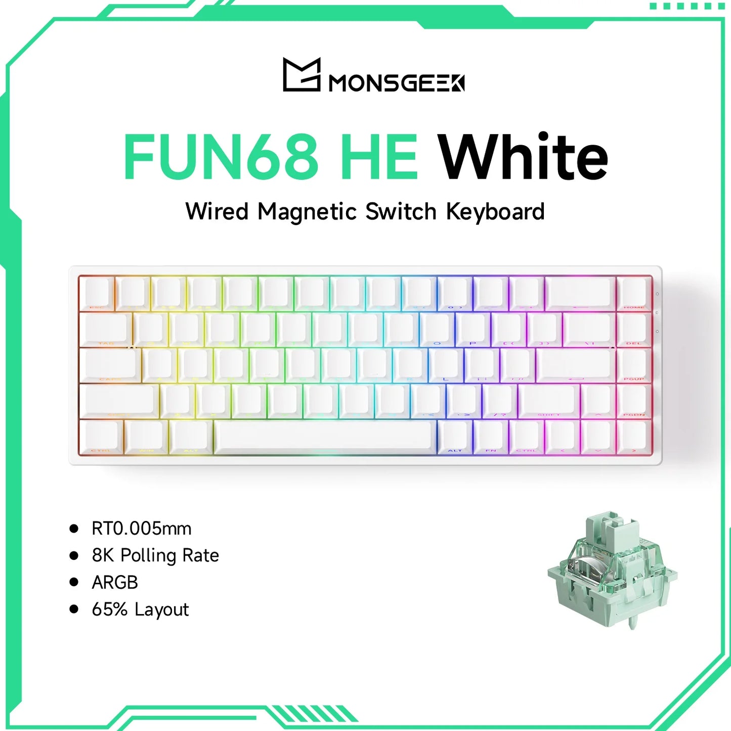 Akko MonsGeek FUN68 FUN60 PRO&MAX Tastiera magnetica HE 60% 65% Tastiere da gaming Rapid Trigger 8K Tastiera custom per gamer Esports