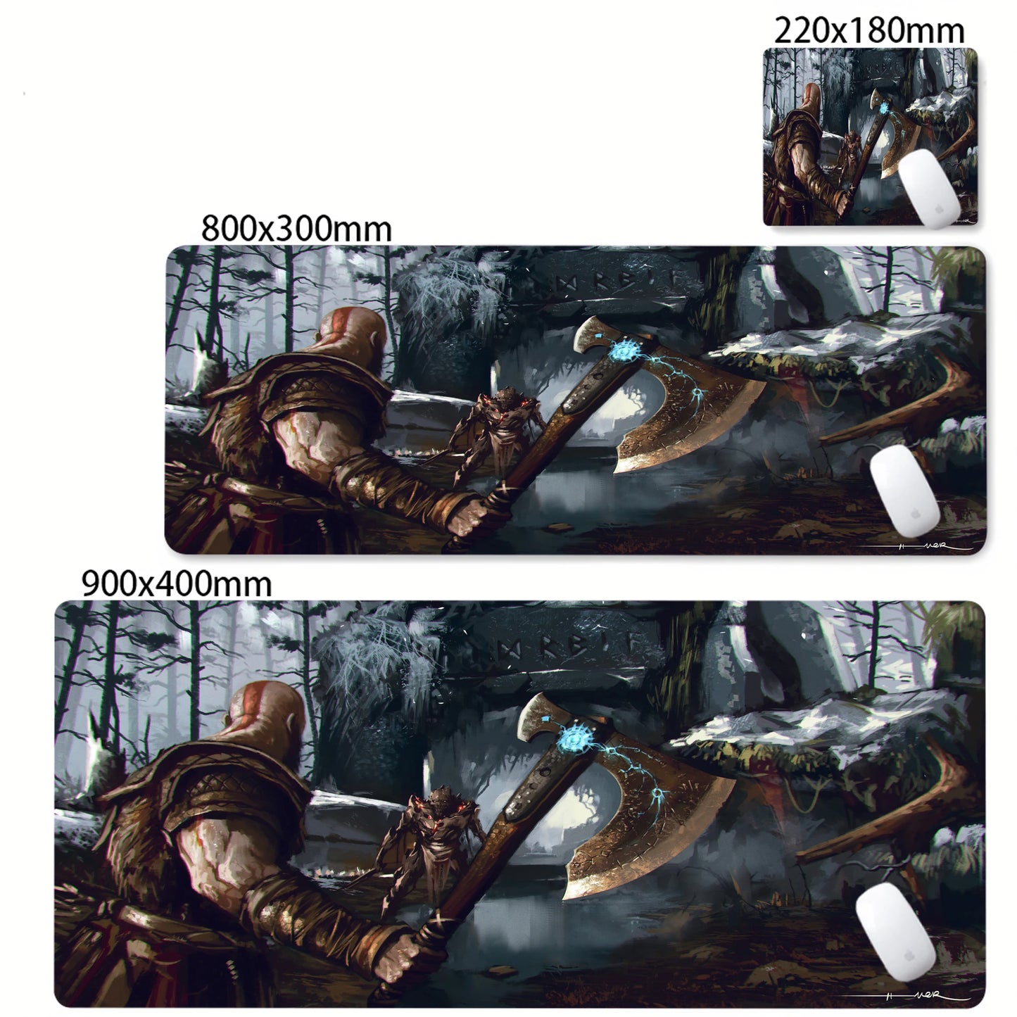 Xxl Mouse Pad God of War Desk Mat Pc Gaming Accessories Keyboard Computer Mousepad Gamer Large Cabinet Office Table Carpet Rug